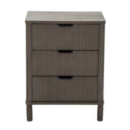 Reed Collection Modern Bedside Table with 3 Drawers - thumbnail 3