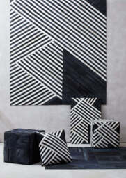 Oakridge Safira Leather Rug – Black & Grey Deco Print (Small) - thumbnail 5