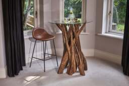 Lunmere Baseball Barstool Tan SET OF 2 - thumbnail 2