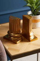 Vireo Townhouse Pillar Bookends – Gold - thumbnail 3