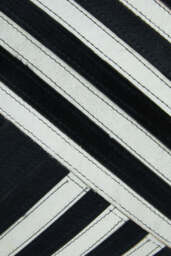 Oakridge Safira Leather Cushion – Black & White Stripe - thumbnail 2