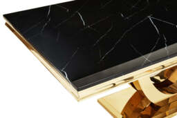 Snowdrop Dining Table – Black Marble (Rectangular) - thumbnail 3