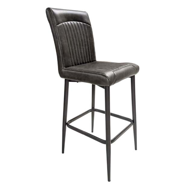 Orissa Barstool Vegan Leather Grey SET OF 2 - image 1