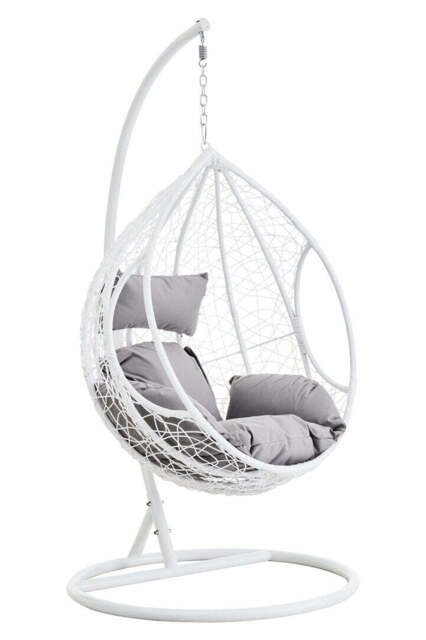 Reed White Hanging Chair with Cut-Out Sides - image 1