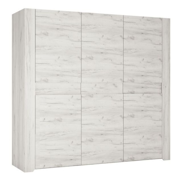 Angel Wardrobe 3 Door Modern Storage in White Finish - image 1