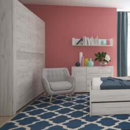 Angel Wardrobe  3 Door Modern Storage in White Finish - thumbnail 3