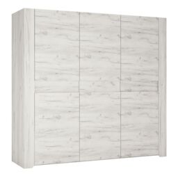 Angel Wardrobe  3 Door Modern Storage in White Finish - thumbnail 1
