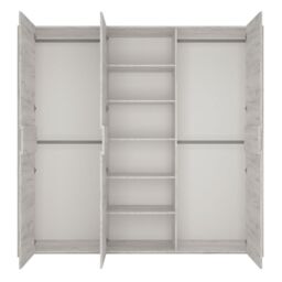 Angel Wardrobe  3 Door Modern Storage in White Finish - thumbnail 2