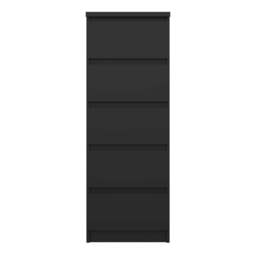 Naia Narrow Chest with 5 Drawers in Black Matt - thumbnail 2