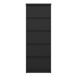 Naia Narrow Chest with 5 Drawers in Black Matt - thumbnail 4