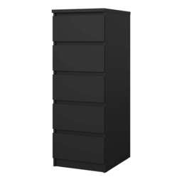 Naia Narrow Chest with 5 Drawers in Black Matt - thumbnail 3