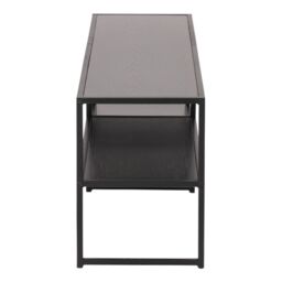Seaford Black Metal Open TV Unit with 3 Black Shelves - thumbnail 4