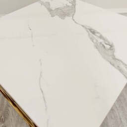 Geo Gold Lamp Table with Polar White Sintered Top - thumbnail 2