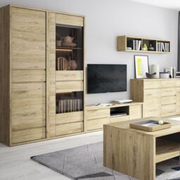 Shetland 2 Door 2 Drawer Narrow Cabinet - thumbnail 1