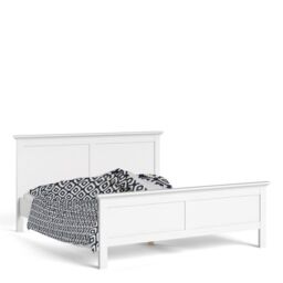 Paris Super King Bed Frame 180 x 200cm in White Finish - thumbnail 1