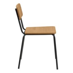 Peru Dining Chair in Steel and Oak Set of 4 - thumbnail 4