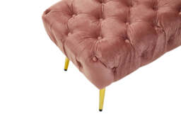 Bellmare Velvet Bench – Dusty Pink with Gold Legs - thumbnail 5
