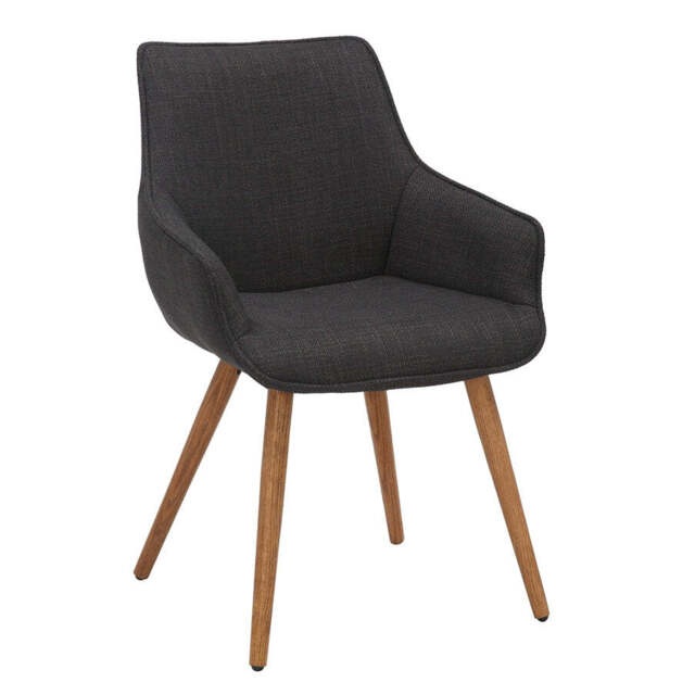 Bude Dining Chair Slate Grey Twill SET OF 2 - image 1