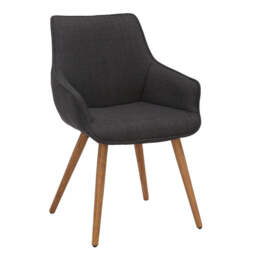 Bude Dining Chair Slate Grey Twill SET OF 2 - thumbnail 1
