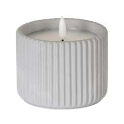 Luxe Collection Natural Glow Medium Chalk Ribbed LED Candle