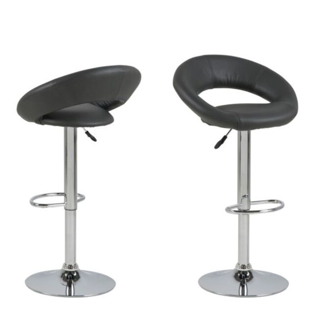 Dark Grey Swivel Bar Stool with Open Back  Plump Collection - image 1