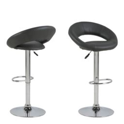 Dark Grey Swivel Bar Stool with Open Back  Plump Collection - thumbnail 1