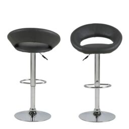 Dark Grey Swivel Bar Stool with Open Back  Plump Collection - thumbnail 2