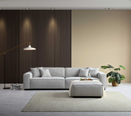 Aluxo Dakota 4 Seater Sofa with Chaise in Pebble Boucle - thumbnail 1