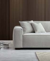 Aluxo Dakota 4 Seater Sofa with Chaise in Pebble Boucle - thumbnail 4
