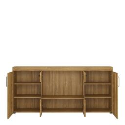 4 Door Wide Glazed Sideboard in Grandson Oak – Cortina Collection - thumbnail 5