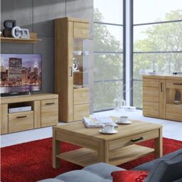 4 Door Wide Glazed Sideboard in Grandson Oak – Cortina Collection - thumbnail 3