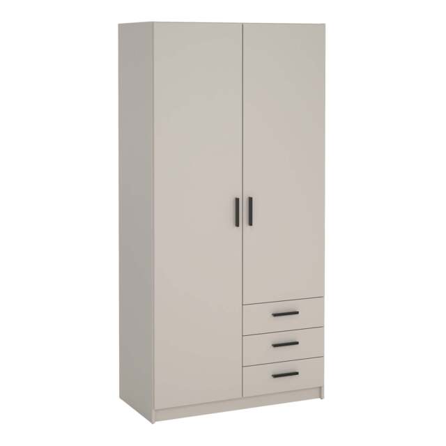 Sprint Wardrobe with 2 Doors + 3 Drawers in Cashmere - image 1