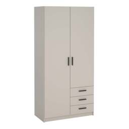 Sprint Wardrobe with 2 Doors + 3 Drawers in Cashmere - thumbnail 1