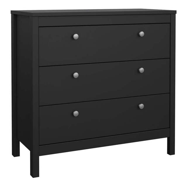 Madrid Chest 3 Drawers in Matt Black - image 1
