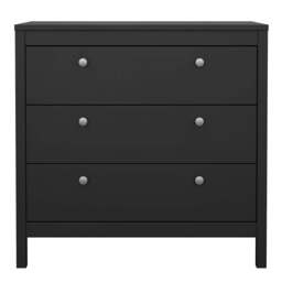 Madrid Chest 3 Drawers in Matt Black - thumbnail 2