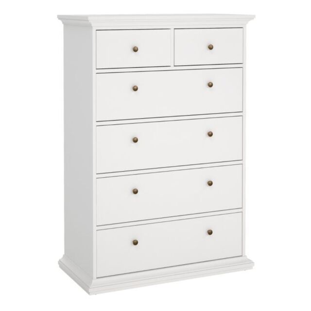 Paris Chest of 6 Drawers in White - image 1
