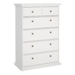 Paris Chest of 6 Drawers in White - thumbnail 1
