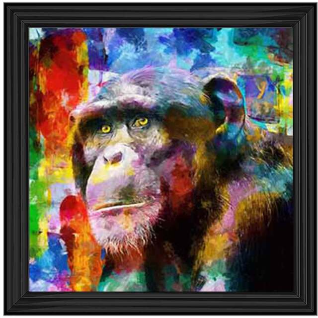 AN821 Colourful Monkey - 40x40 / Silver Mirror / PLAIN - image 1