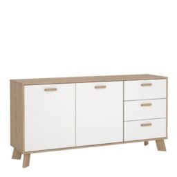 Ikast Sideboard 2 Doors 3 Drawers in Jackson Hickory and White - thumbnail 4