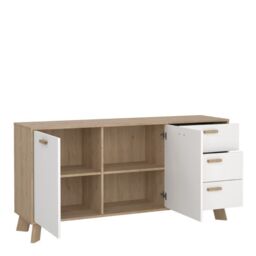 Ikast Sideboard 2 Doors 3 Drawers in Jackson Hickory and White - thumbnail 3