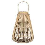 Large Peardrop Wicker Lantern With Glass Holder - image 1