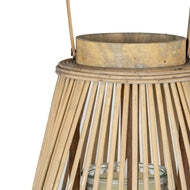 Large Peardrop Wicker Lantern With Glass Holder - thumbnail 3