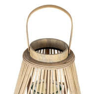 Large Peardrop Wicker Lantern With Glass Holder - thumbnail 2