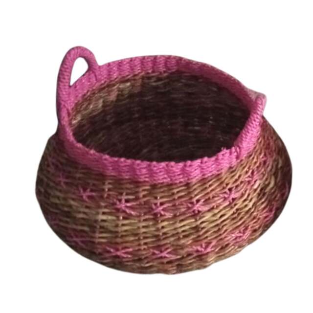 Grevin Dark Pink Cross Stitch basket - image 1