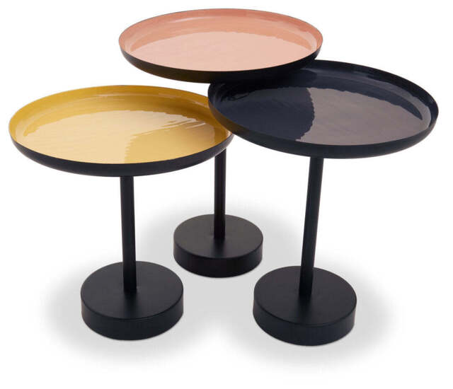 Clarendon Gold & Black Tray Table Set (3) - image 1