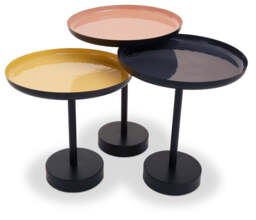 Clarendon Gold & Black Tray Table Set (3) - thumbnail 1
