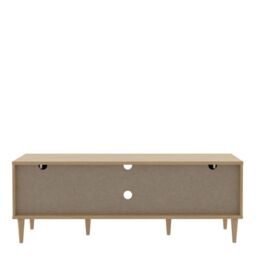 Calasetta TV Unit with 2 Doors and 1 Shelf in Natural Rattan Finish - thumbnail 3
