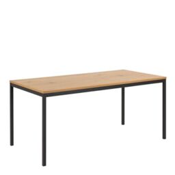 Seaford Dining Table in Black & Oak 160x74cm - thumbnail 3