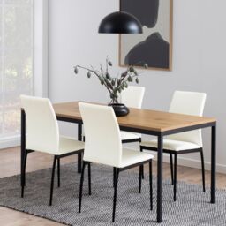 Seaford Dining Table in Black & Oak 160x74cm - thumbnail 2