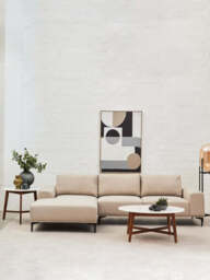 Gilded Chaise Sofa – Grey Fabric (3 Seat, Left) - thumbnail 6